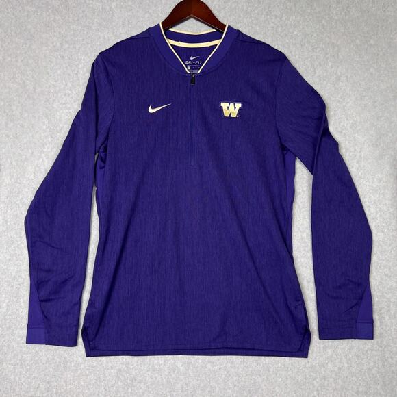 Washington Huskies Mens S Nike Coaches 1/4 Zip Pullover Jacket Dri-Fit - Picture 3 of 8